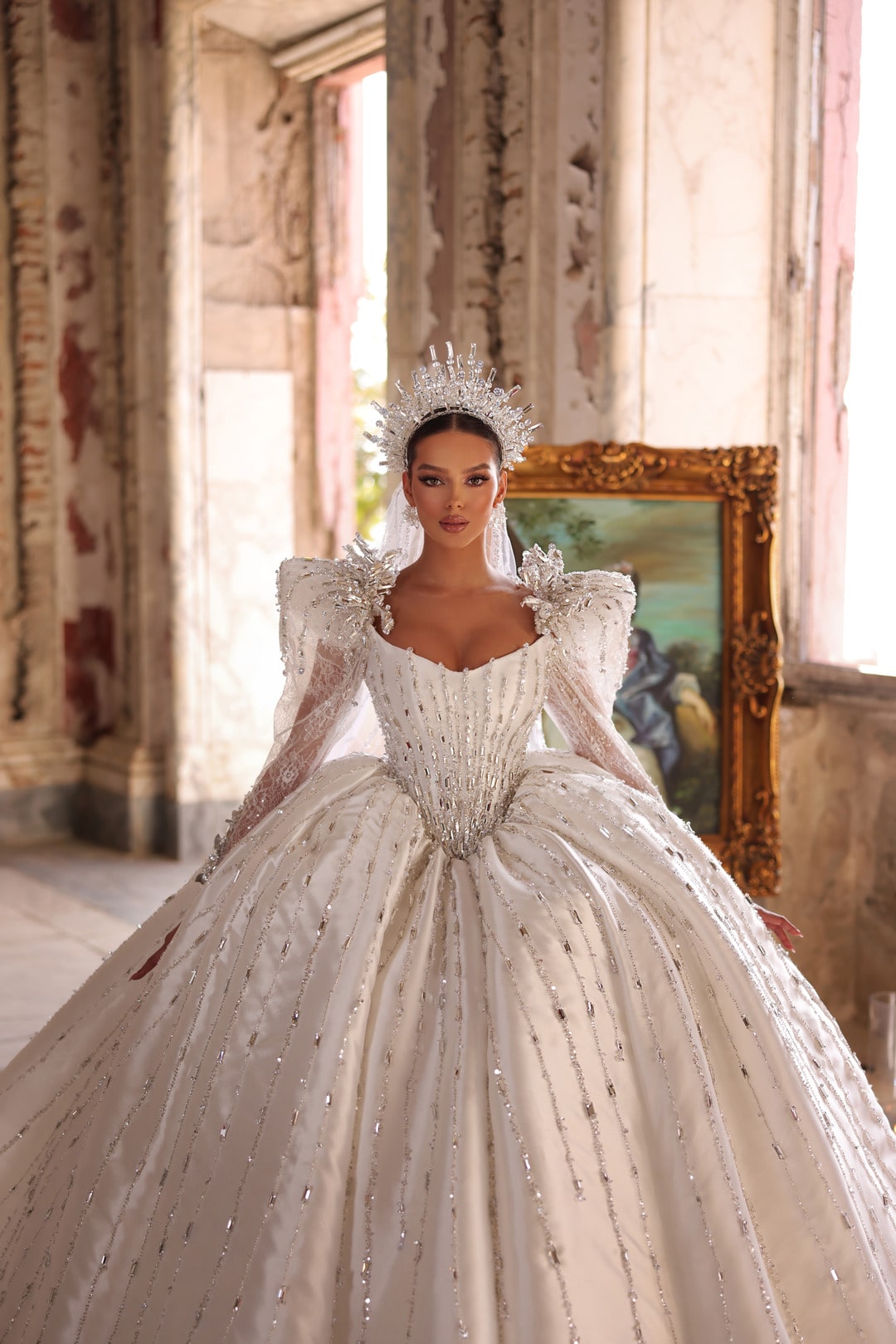 white christmas dresses Arabesque Long Sleeve Lace Wedding Dress Sheath by Claire Pettibone main image 1